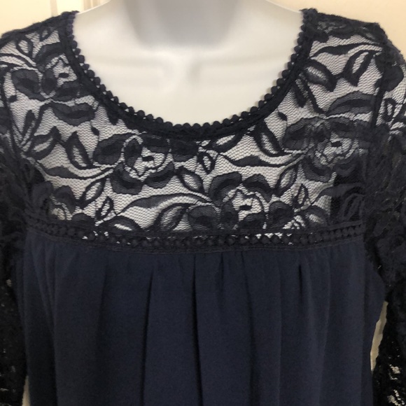 Miami Navy Blue Dress with Lace size Medium - Picture 6 of 8
